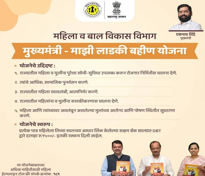 मुख्यमंत्री माझी लड़की बहिन योजना के लाभ