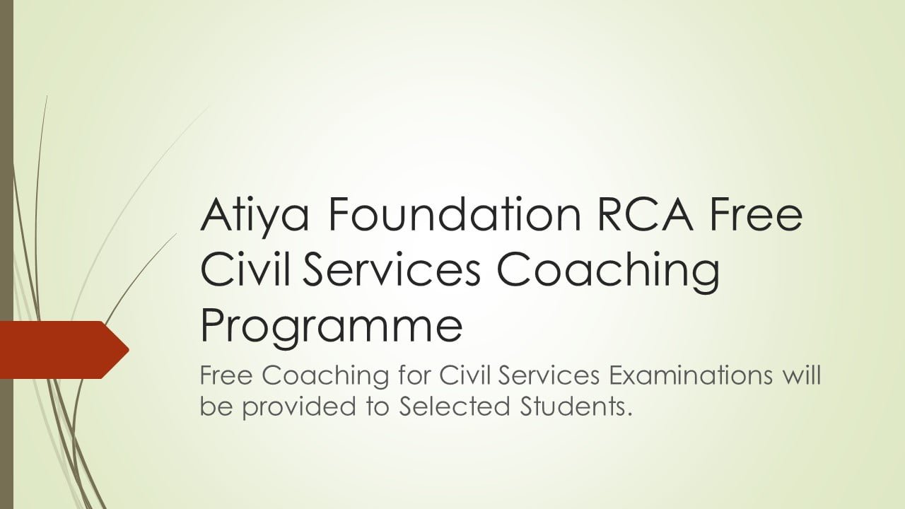 Atiya Foundation RCA Free Civil Services Coaching Programme Image