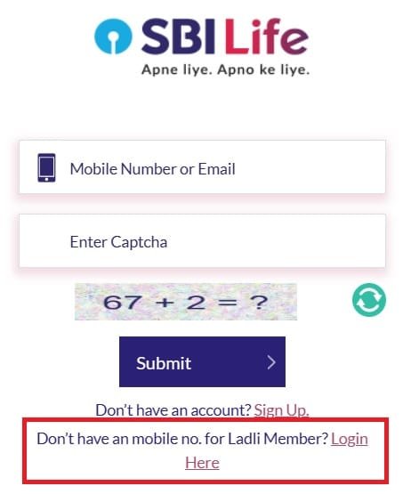 Select Ladli Member Login