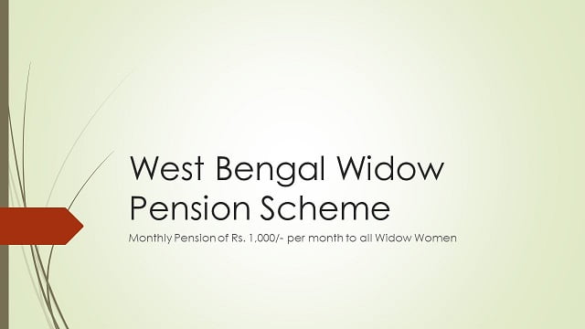 West Bengal Widow Pension Scheme - Rs. 1,000/- For Dignified Life ...