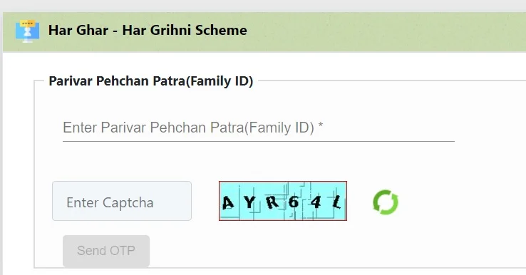Haryana Har Ghar Har Grihani Yojana Enter Family ID
