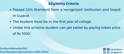 Eligibilty Criteria of Namo E Tablet Scheme