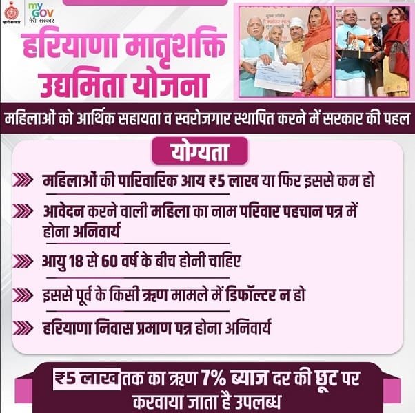 Details of Matrushakti Udyamita Yojana Haryana