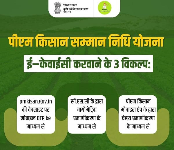 E KYC of PM Kisan Samman Nidhi Yojana