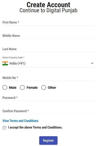 Registration Form of Old Age Pension Scheme Punjab