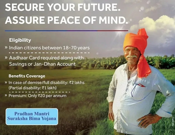 प्रधानमंत्री सुरक्षा बीमा योजना की जानकारी