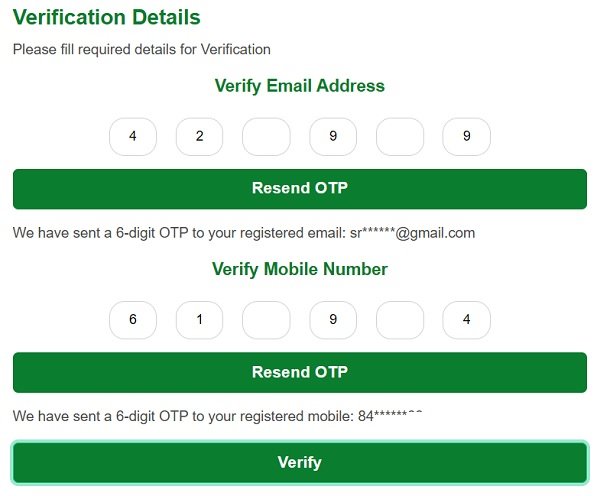 Verify OTP of Jharkhand Manki Munda Scheme