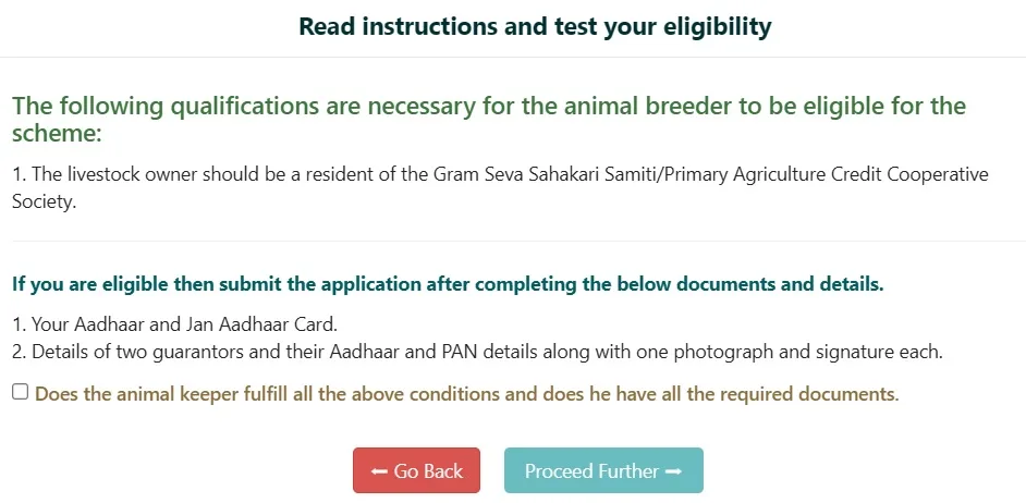 Eligibility of Gopal Credit Card Loan Scheme