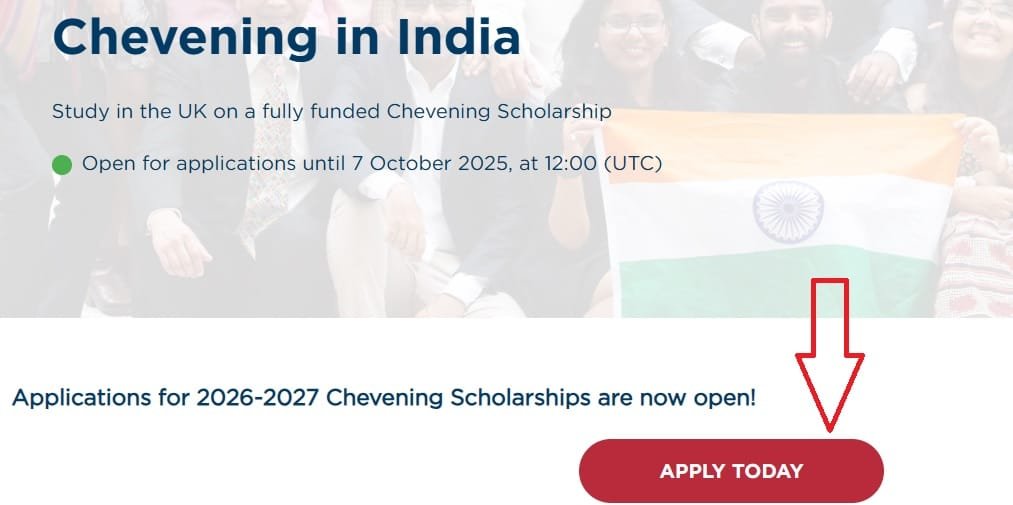 Apply Today for Chevening Scholarship Scheme