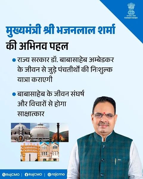 राजस्थान डॉ. भीमराव अम्बेडकर पंच तीर्थ यात्रा योजना के लाभ