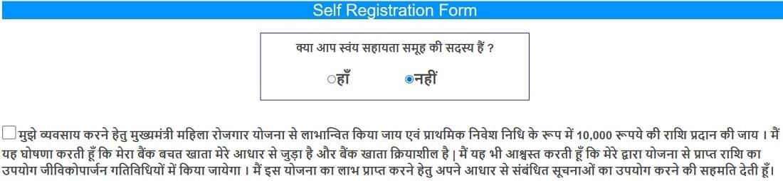 Mukhyamantri Mahila Rojgar Yojana Urban Apply