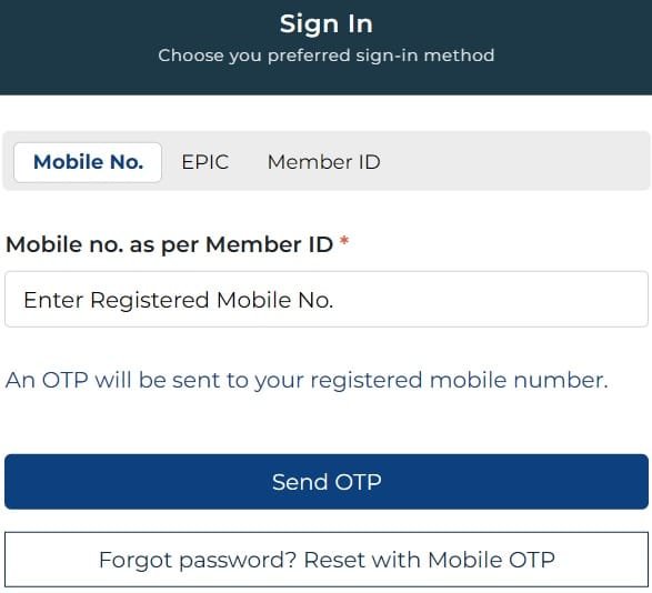 Sign In on Meghalaya One Portal