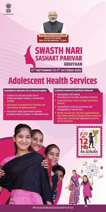 Benefits of Swasth Nari Sashakt Parivar Abhiyaan for Adolescents