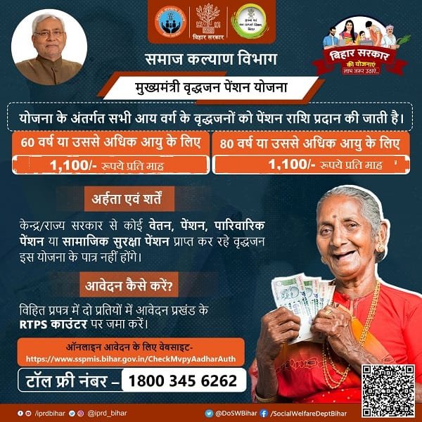 Details of Mukhyamantri Vridhjan Pension Yojana Bihar