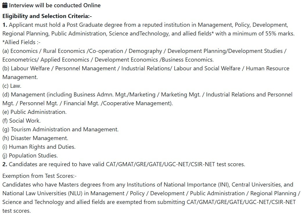 Eligibility of Chief Minister Fellowship Scheme Bihar