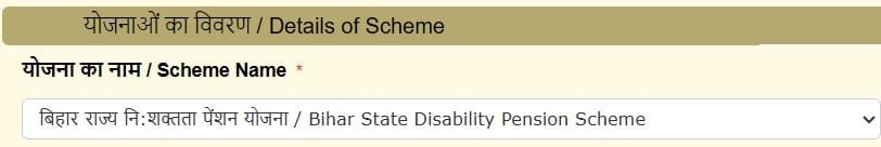 Select Bihar State Disability Pension Scheme