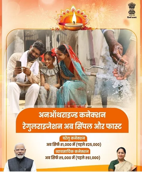 दिल्ली अनधिकृत जल एवं सीवर कनेक्शन नियमितीकरण योजना के लाभ