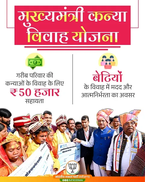 छत्तीसगढ़ मुख्यमंत्री कन्या विवाह योजना के लाभ