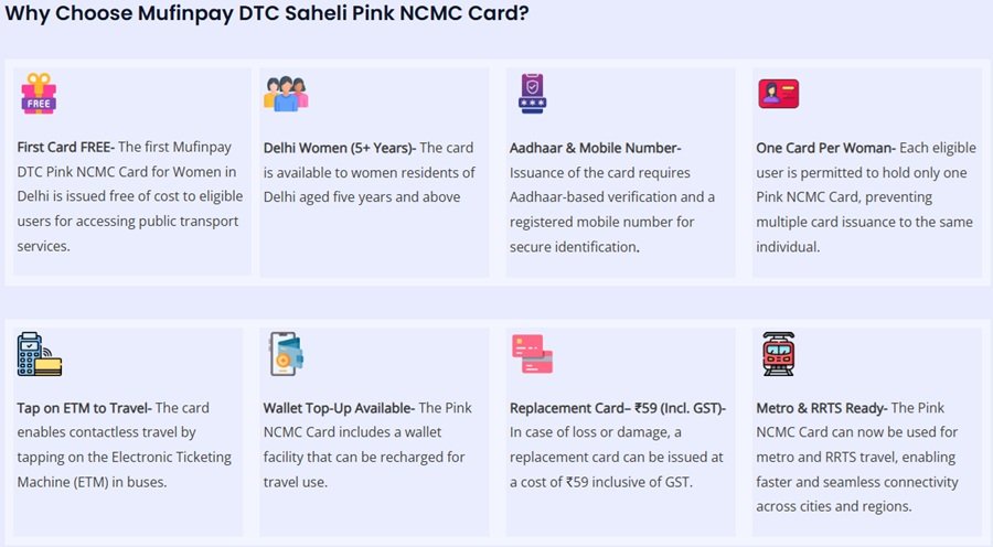 Benefits of Saheli Pink Smart Card Scheme Delhi