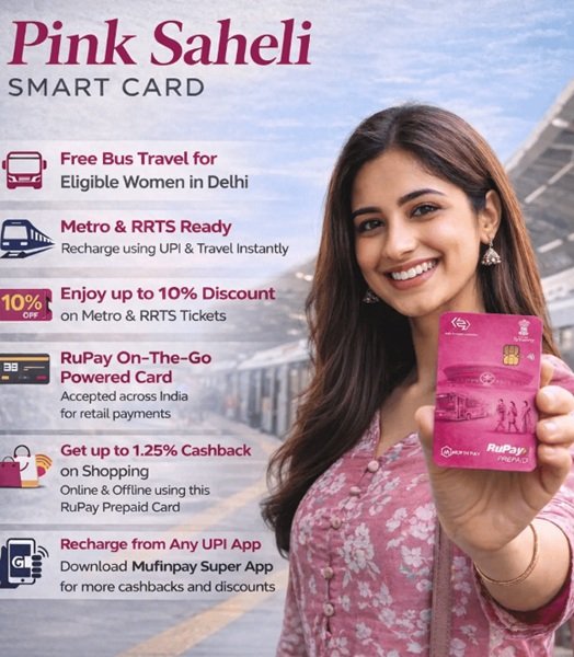 Details of Saheli Pink Smart Card Scheme Delhi