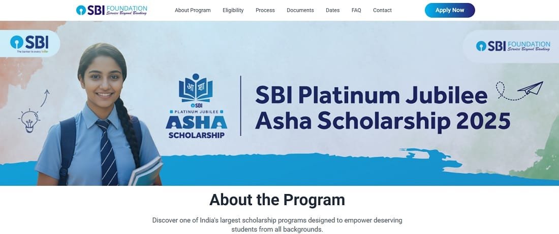 SBI Platinum Jubilee Asha Scholarship Official Website SBI Platinum Jubilee Asha Scholarship Official Website