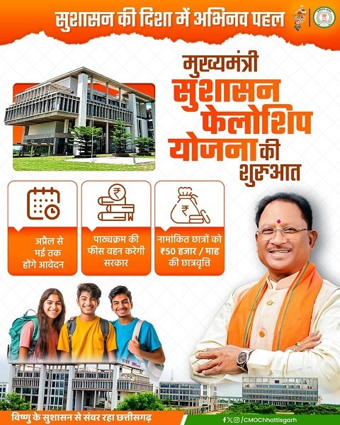 Chhattisgarh Mukhyamantri Sushasan Fellowship Yojana Details