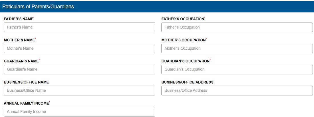 Fill Parents Details in Yogyashri Scheme Form