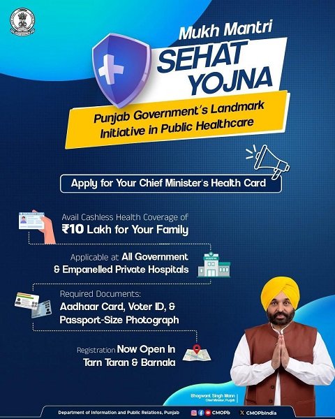 Punjab Mukh Mantri Sehat Bima Yojana Information