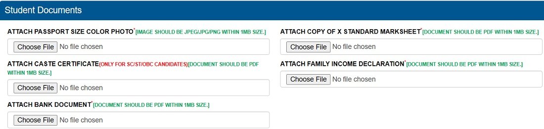 Upload Documents in Yogya Shree Scheme Form