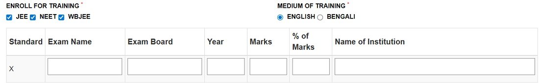 West Bengal Yogyashree Scheme Course Details