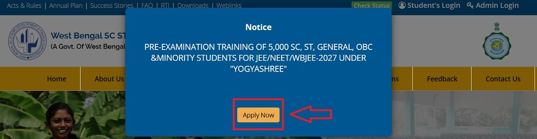 West Bengal Yogyashree Scheme Online Application Form