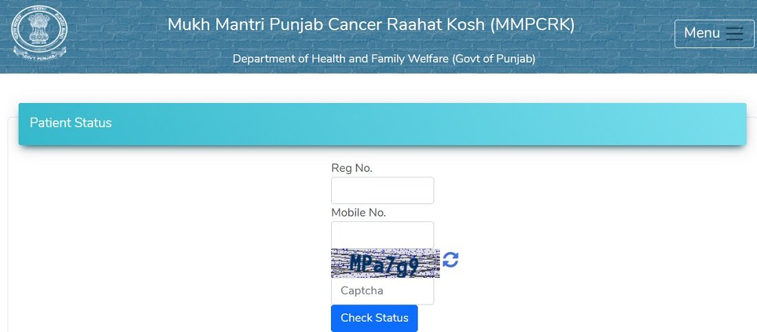 Punjab Mukh Mantri Cancer Raahat Kosh Scheme Application Status Punjab Mukh Mantri Cancer Raahat Kosh Scheme Application Status