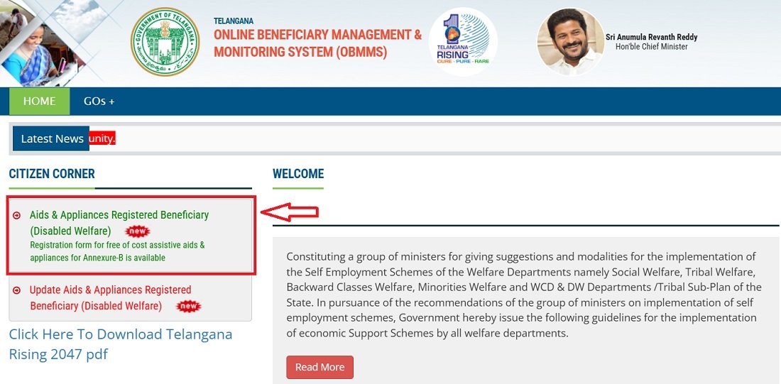 Telangana Aid & Appliances Assistance Scheme Online Apply Telangana Aid & Appliances Assistance Scheme Online Apply