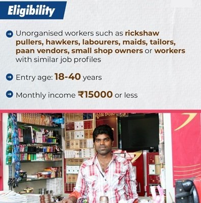 Pradhan Mantri Shram Yogi Maandhan Yojana Eligibility