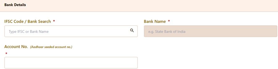 Bank Account Details in Annapurna Yojana Online Application Form Bank Account Details in Annapurna Yojana Online Application Form