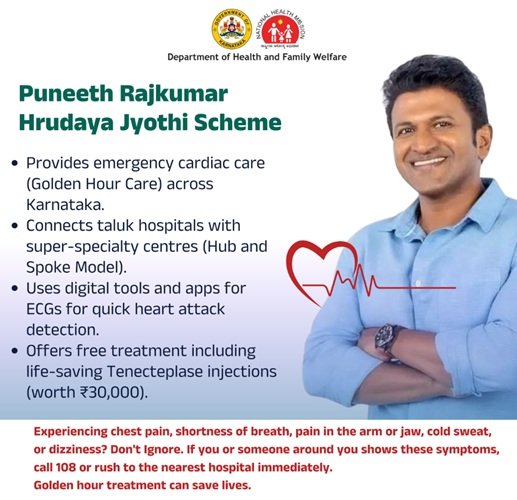 Benefits of Puneeth Rajkumar Hrudaya Jyothi Scheme Karnataka