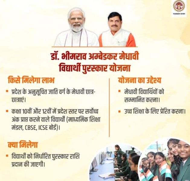 Benefits of Dr. Bhimrao Ambedkar Medhavi Vidyarthi Puraskar Yojana Madhya Pradesh Benefits of Dr. Bhimrao Ambedkar Medhavi Vidyarthi Puraskar Yojana Madhya Pradesh