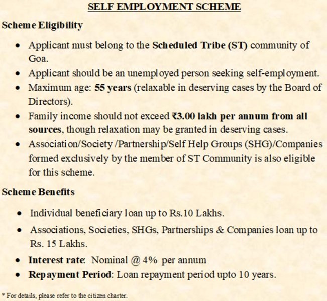 Benefits of Goa Self Employment Scheme